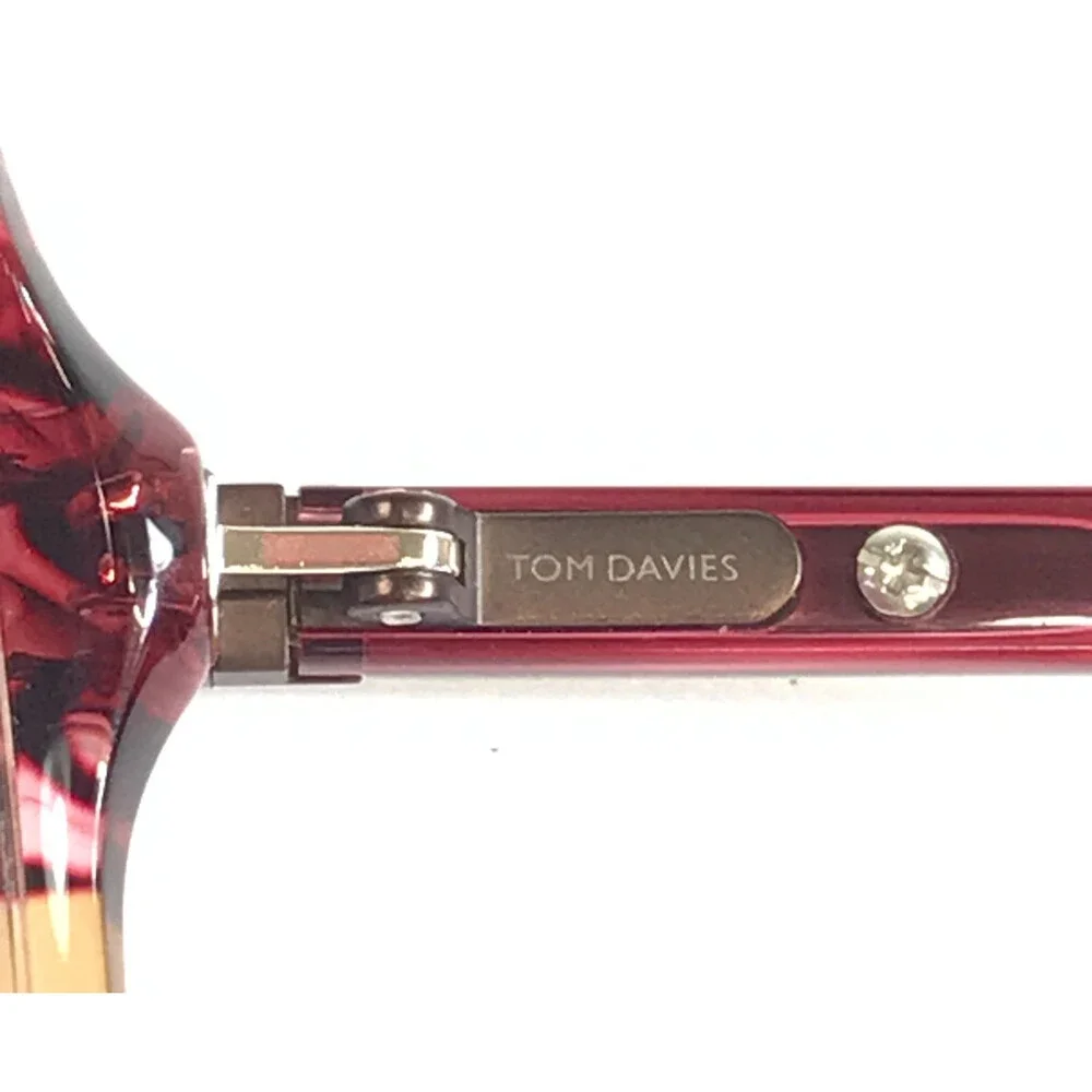 Tom Davies Eyeglasses Frames TD750 Col. 2258 Striped Red Brown Horn 52-17-140